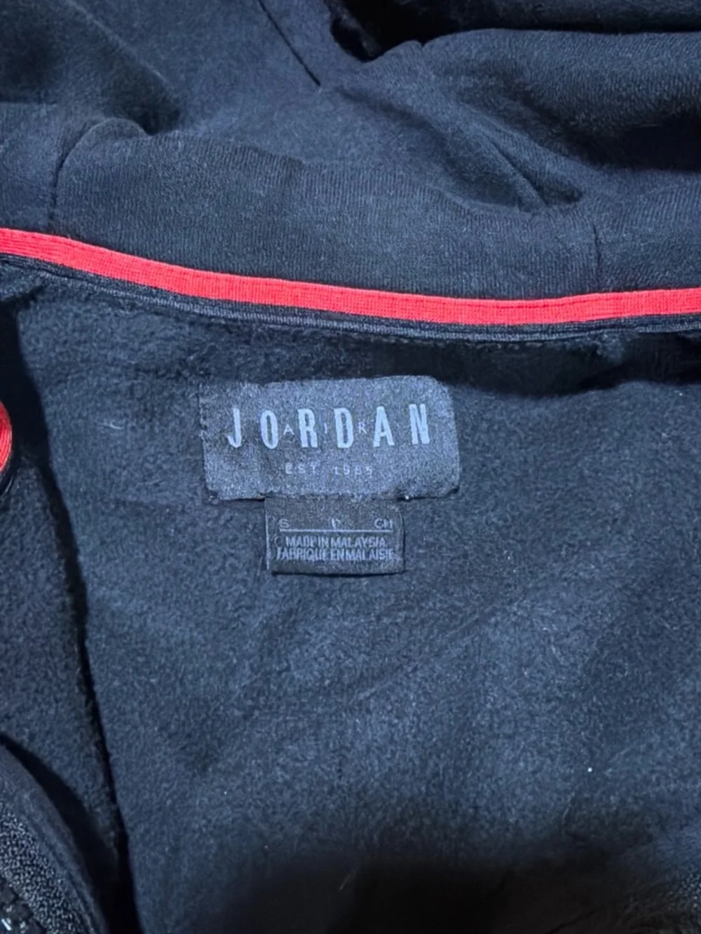 Jordan Black Full-Zip Hoodie with White Jumpman Logo
